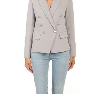 Pearl grey Lagence Kenzie double breasted blazer